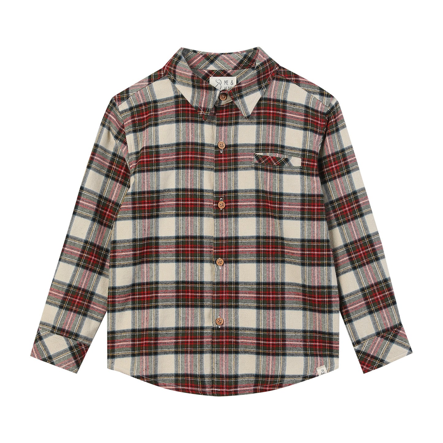 Atwood Woven Shirt, Cream/Green Plaid