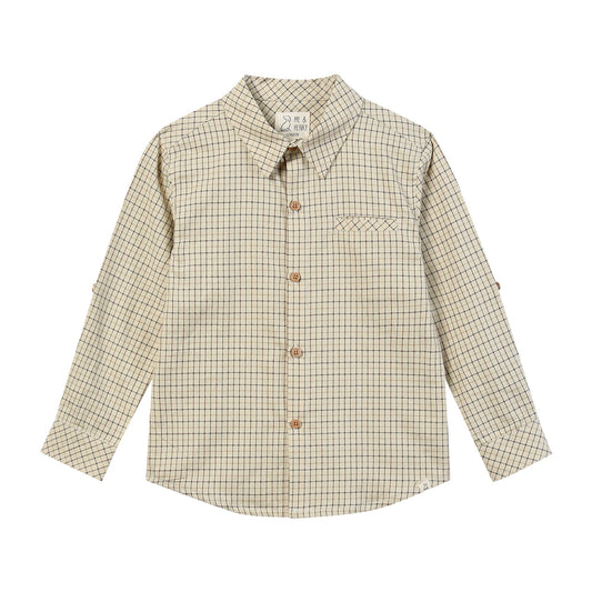 Atwood Woven Shirt, Cream Country Plaid