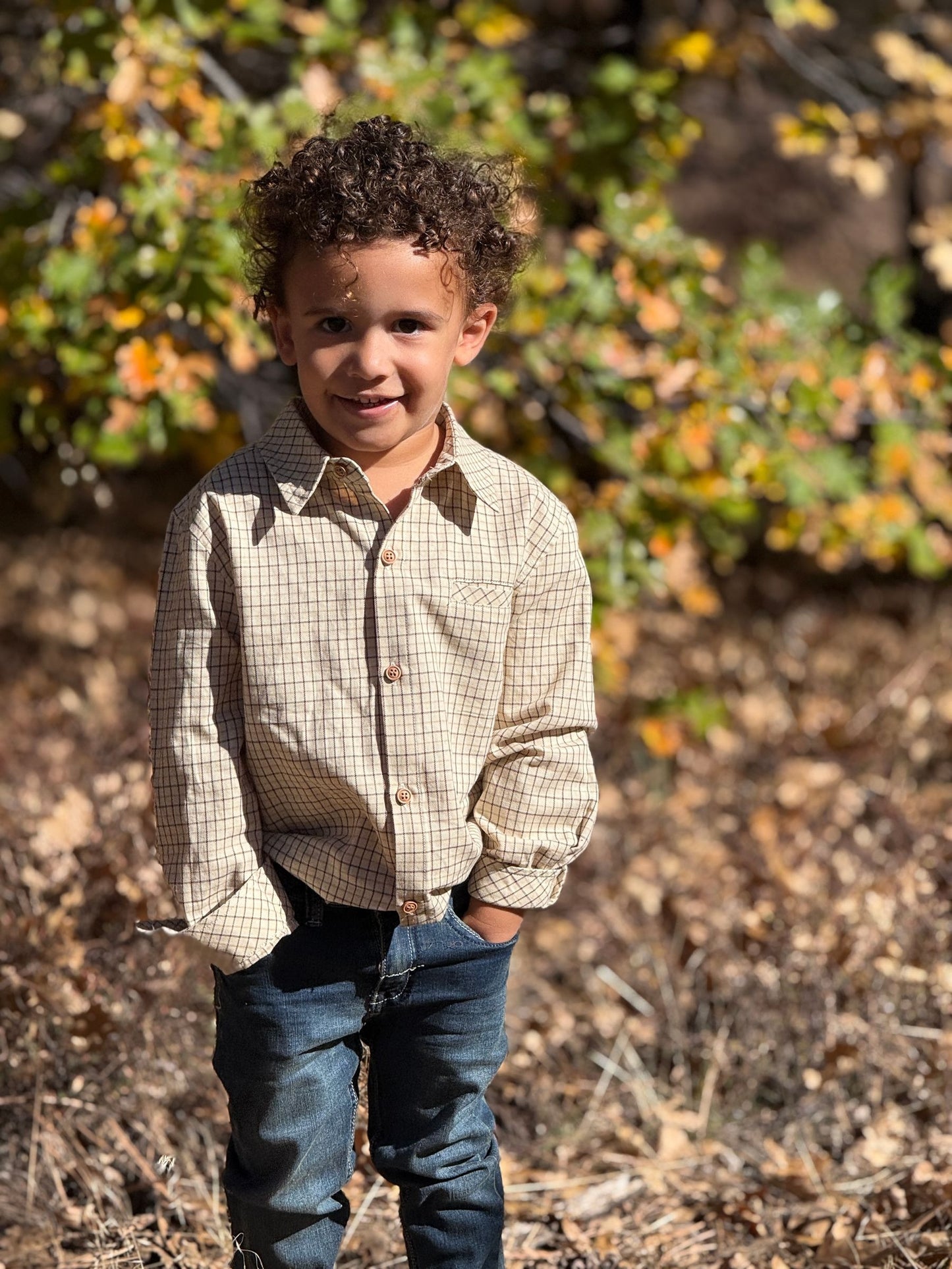 Atwood Woven Shirt, Cream Country Plaid