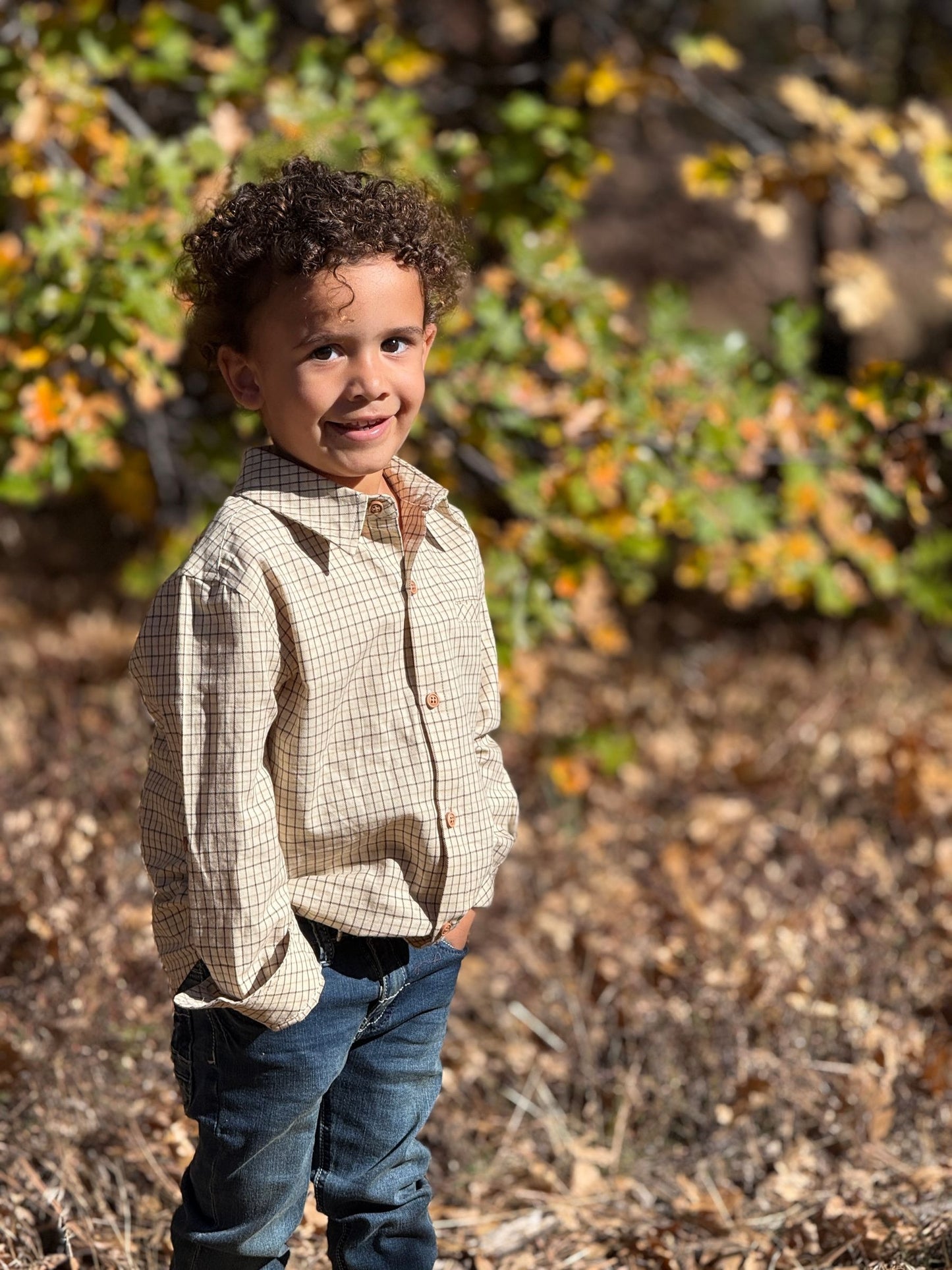 Atwood Woven Shirt, Cream Country Plaid