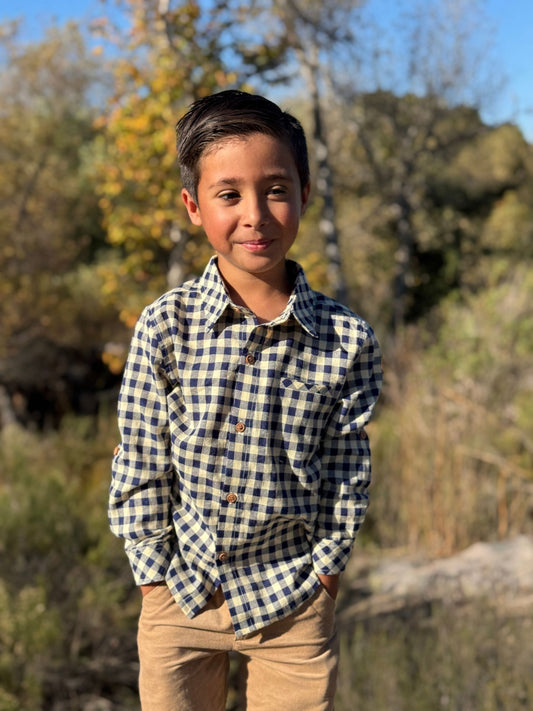 Atwood Woven Shirt, Blue/Cream Plaid