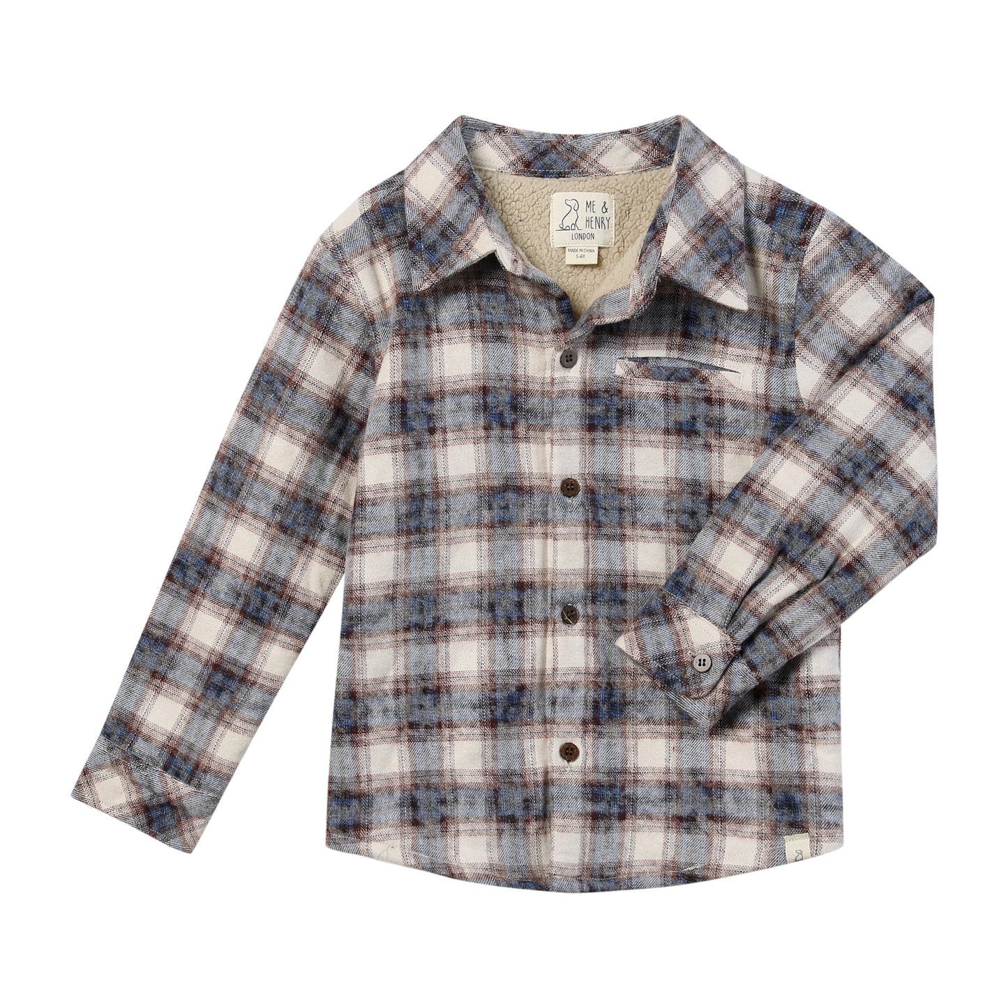 Adventurer Sherpa Lined Shacket, Blue Vintage Plaid