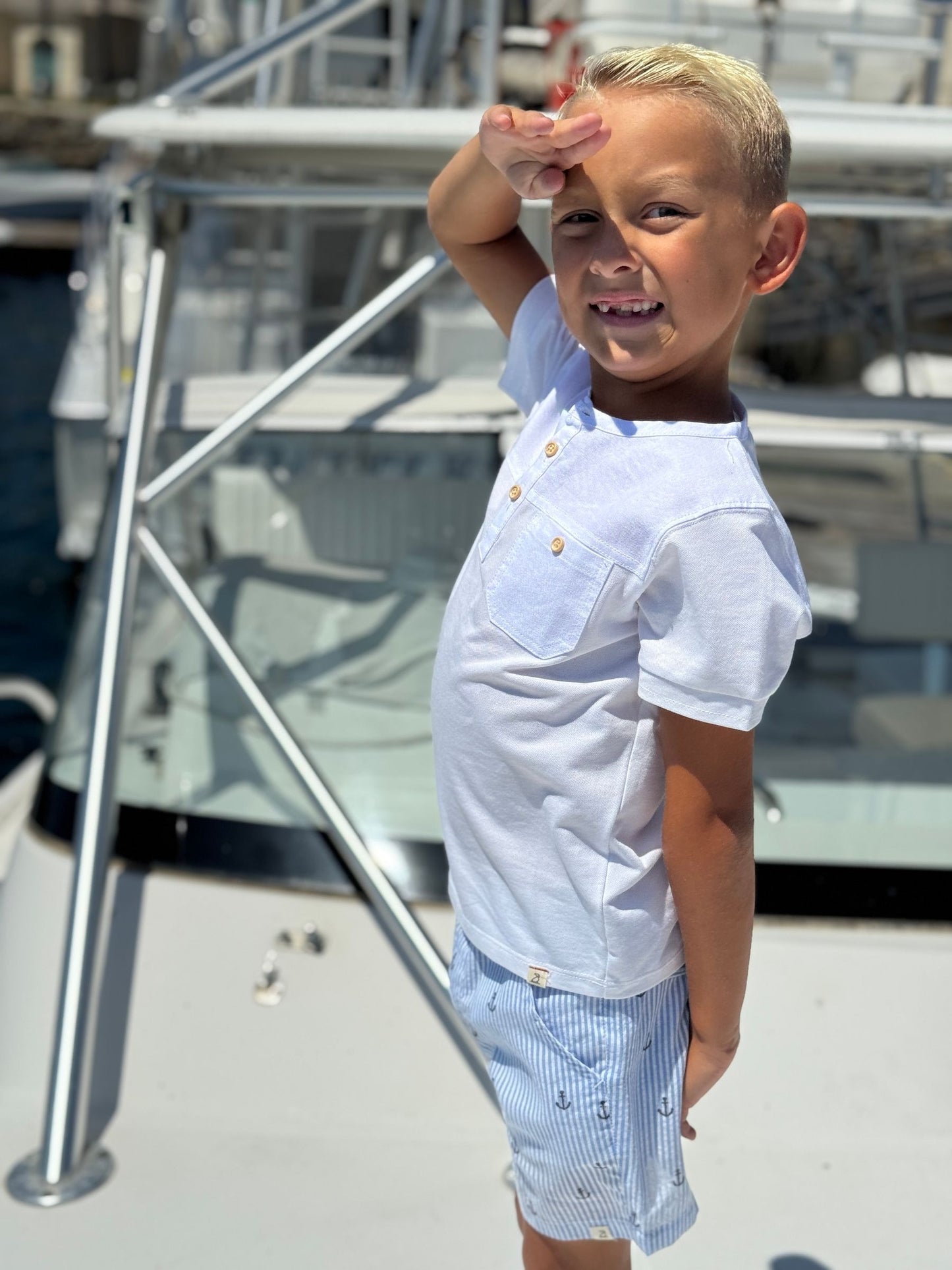 Boardwalk Pique Henley, White