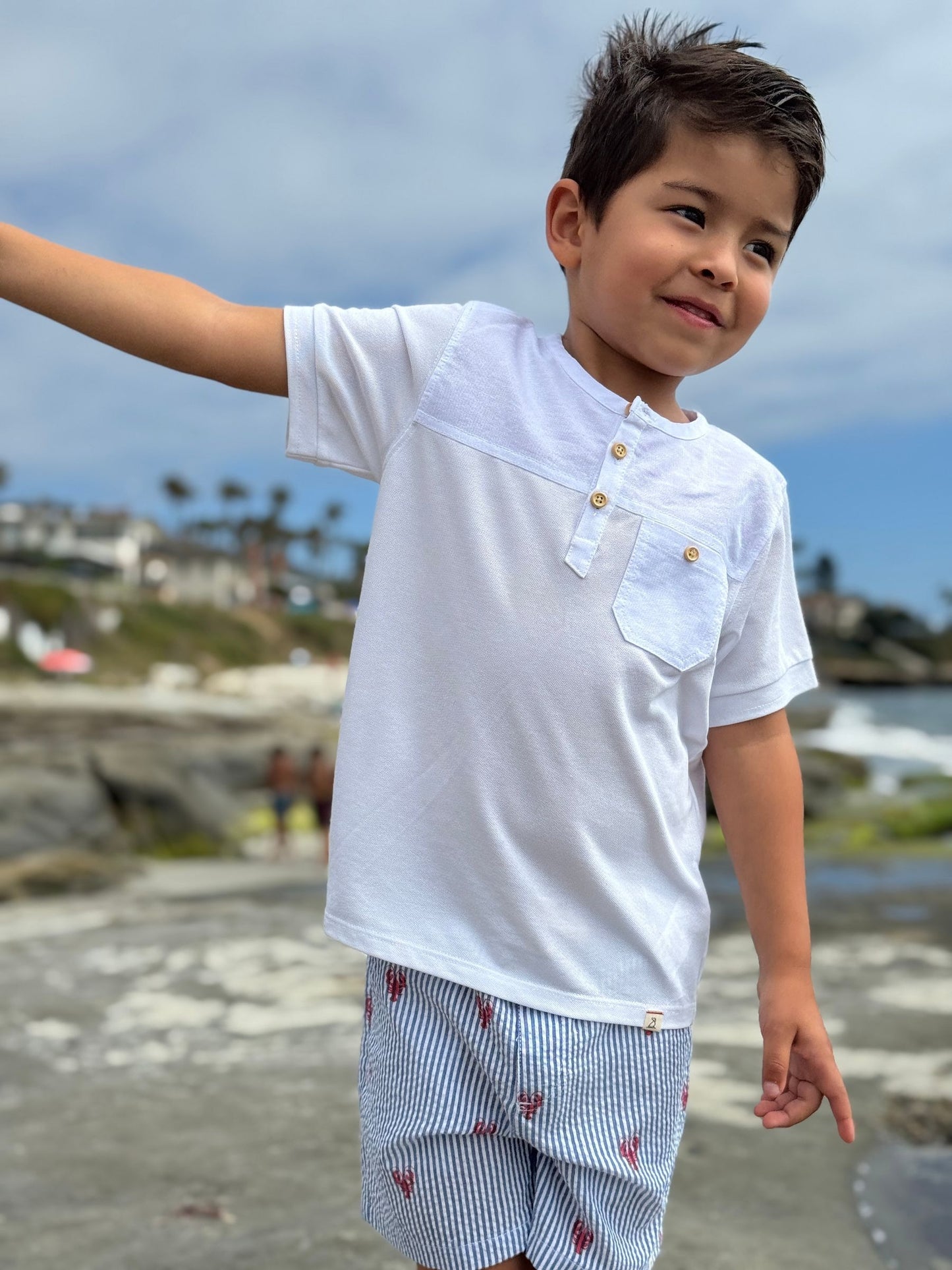 Boardwalk Pique Henley, White