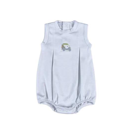 Hand Embroidered Golf Cart Bubble, Blue