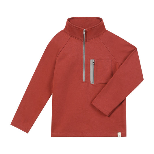 Picket 3/4 Zip Pullover, Pumpkin