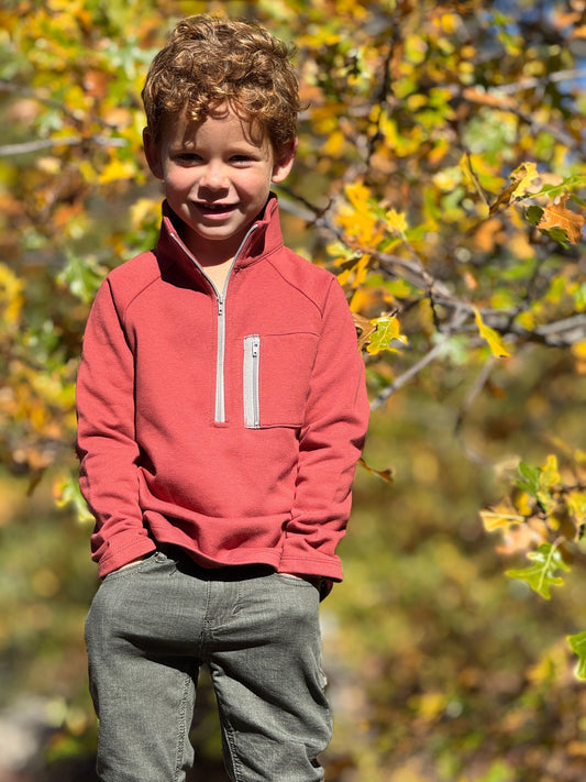 Picket 3/4 Zip Pullover, Pumpkin