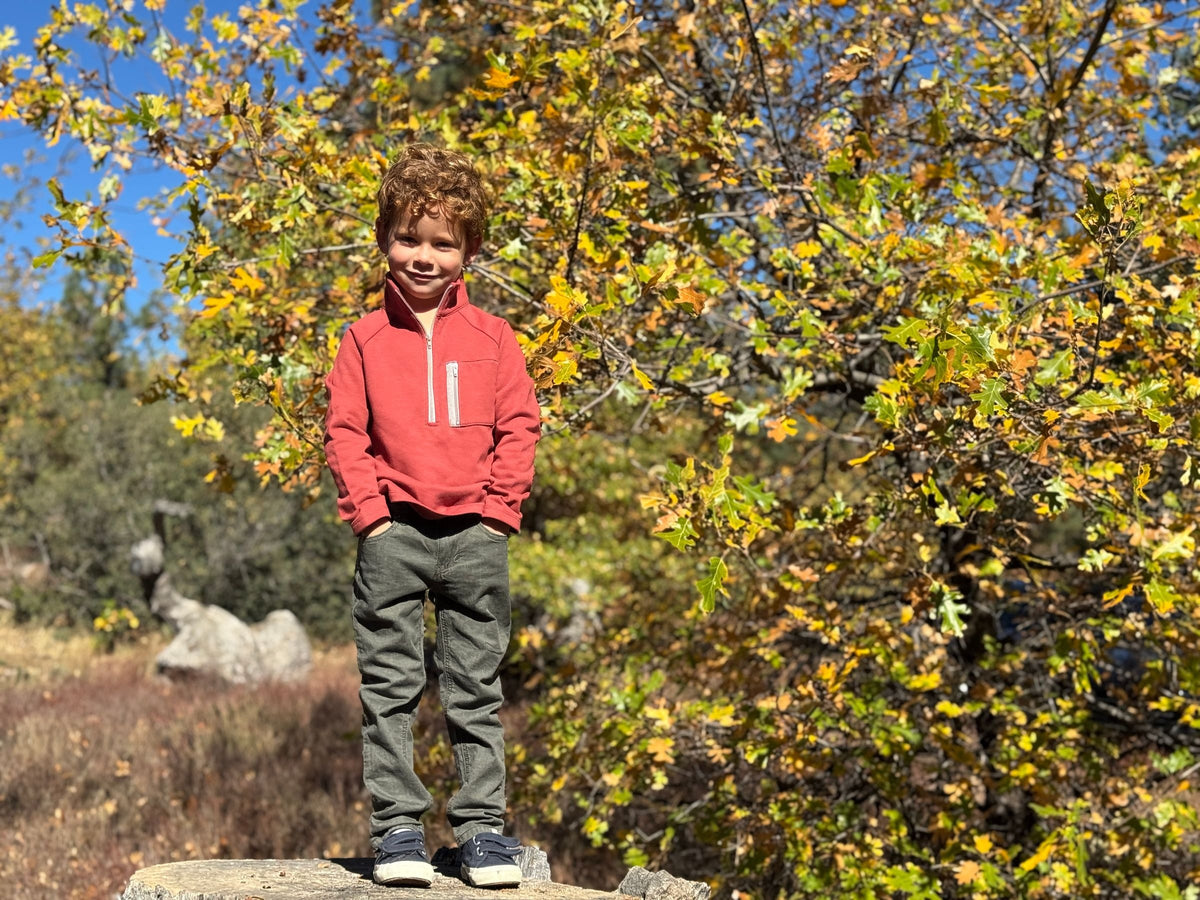 Picket 3/4 Zip Pullover, Pumpkin