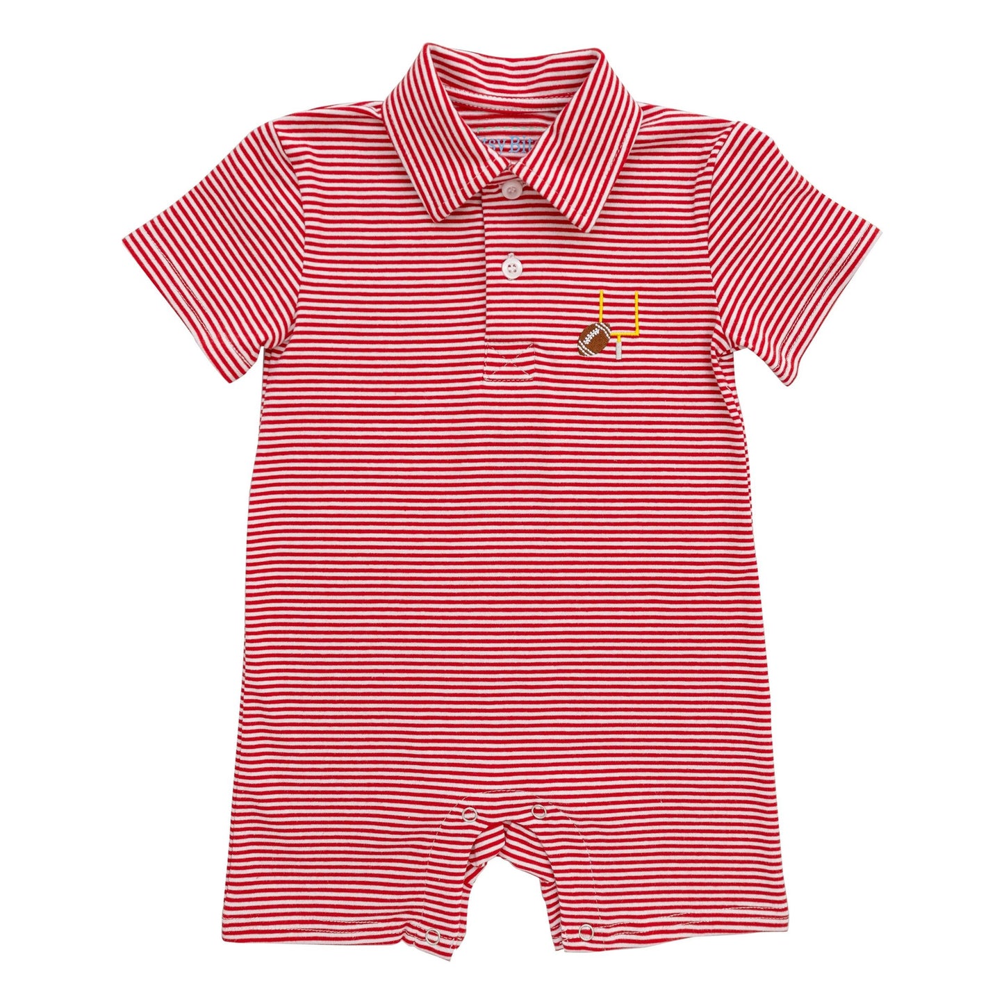 Red Stripe Football Romper