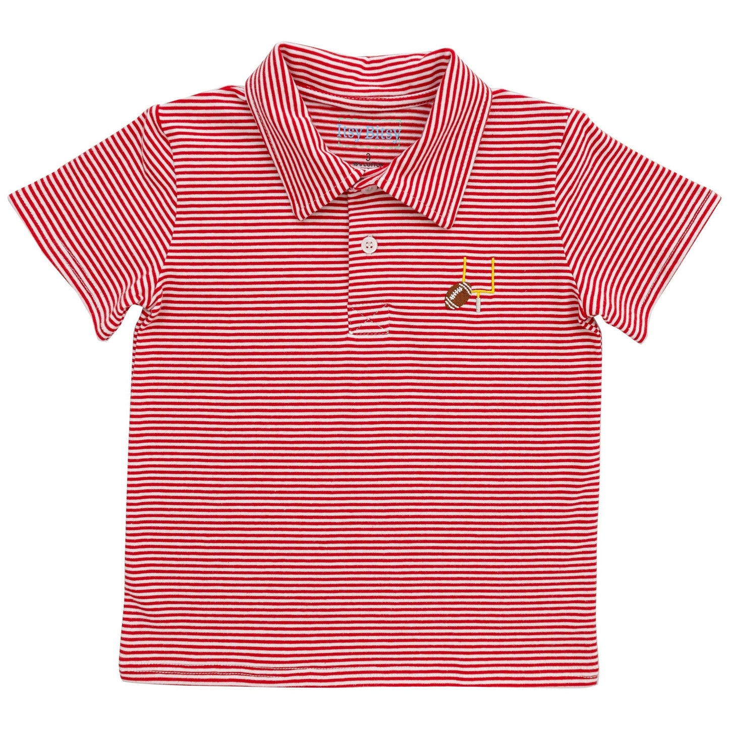 Red Stripe Football Polo