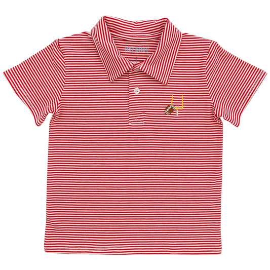 Red Stripe Football Polo