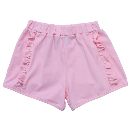 Knit Ruffle Shorts- Light Pink