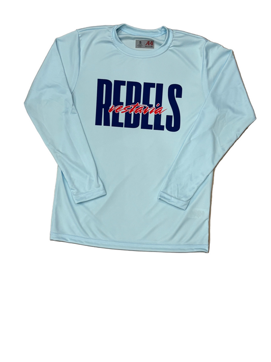 Ice Blue REBELS Long Sleeve Performance Shirt