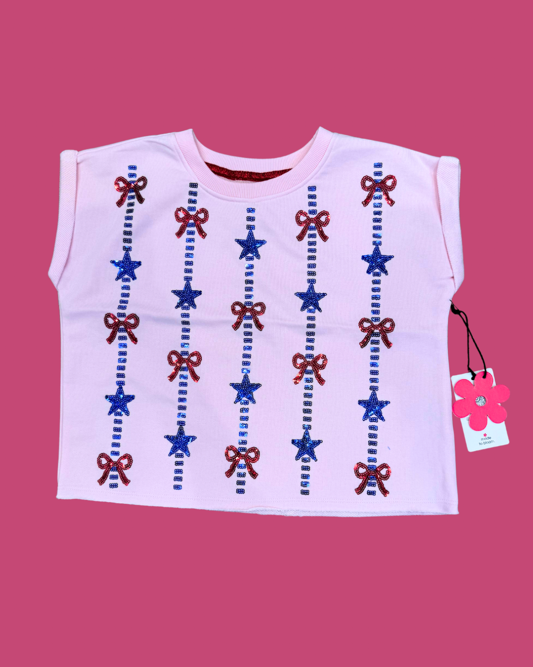 Sequin Stars and Bows Americana Top
