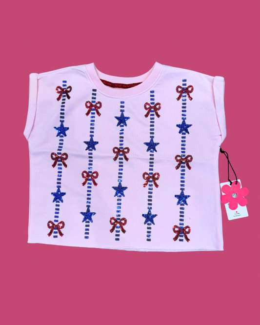 Sequin Stars and Bows Americana Top