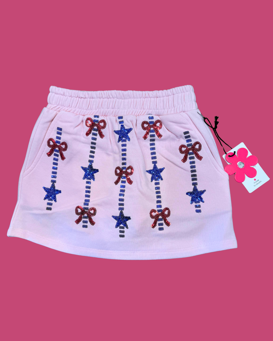 Sequin Stars and Bows Americana Skort