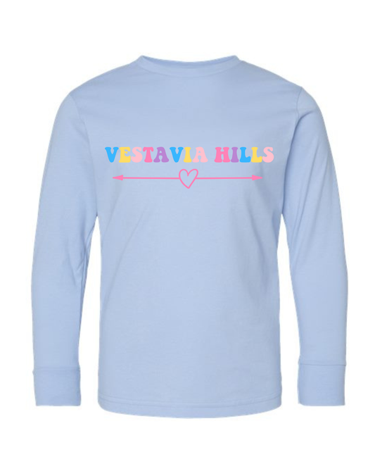 Vestavia Hills Heart Arrow Tee, Light Blue