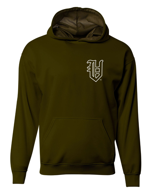 Olde English V Military Green Hoodie