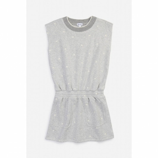 Tossed Hearts Dress - Grey