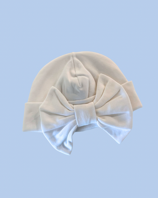 White Pima Beanie - Newborn