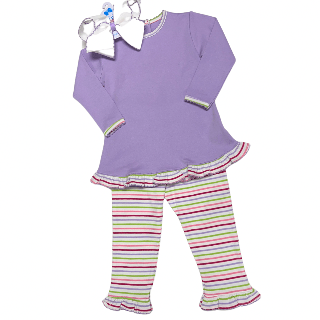 Long Sleeve Lilac Stripe Pant Set