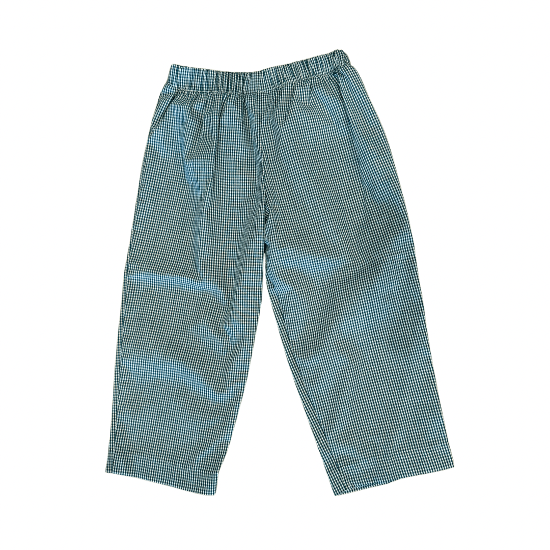 Hunter Green Gingham Pull On Pant