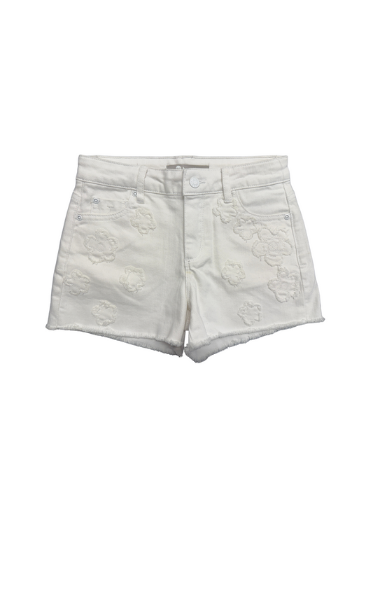 Floral Patch Fray Hem Shorts