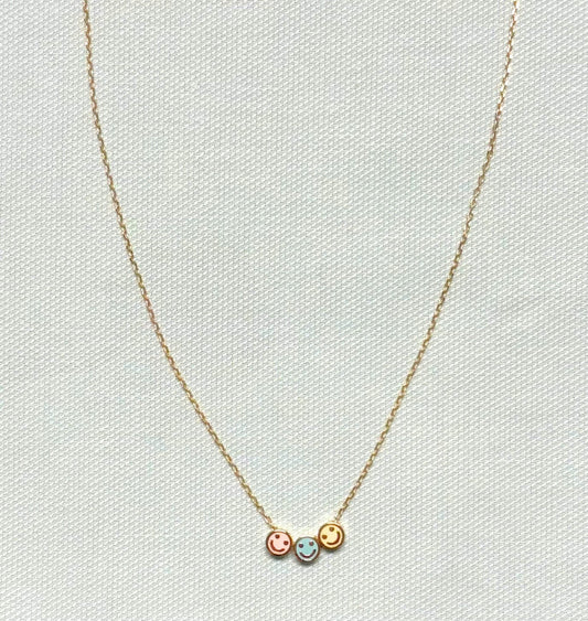 Pastel Smiley Face Charms Necklace