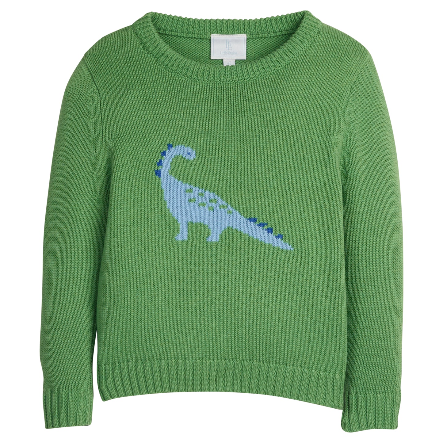 Intarsia Sweater, Blue Dinosaur
