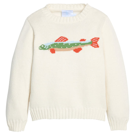 Intarsia Sweater, Brook Trout