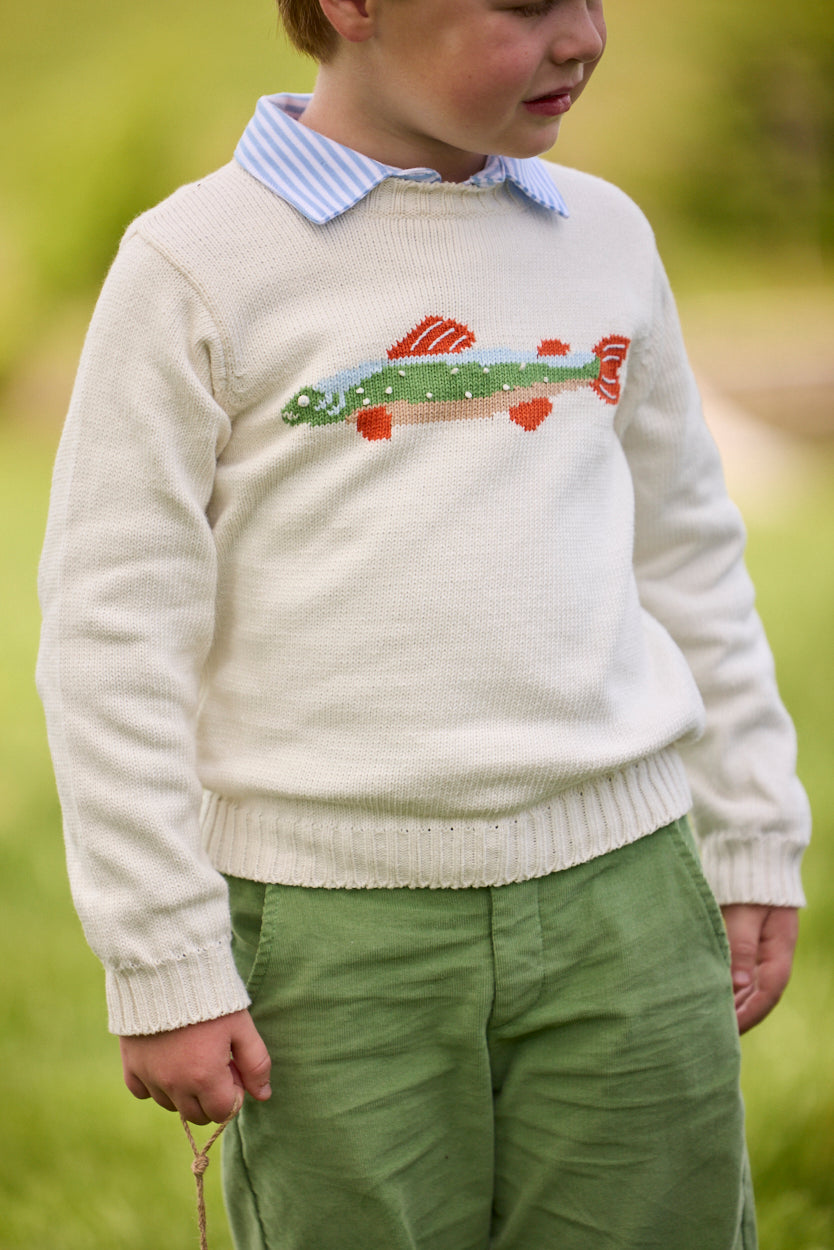Intarsia Sweater, Brook Trout