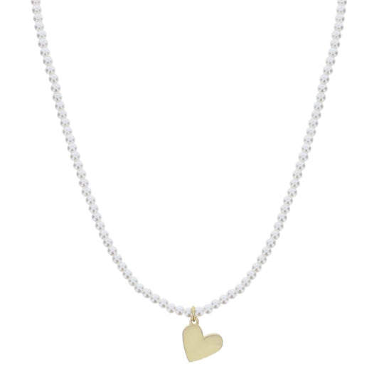 Pearl Necklace with Heart Charm