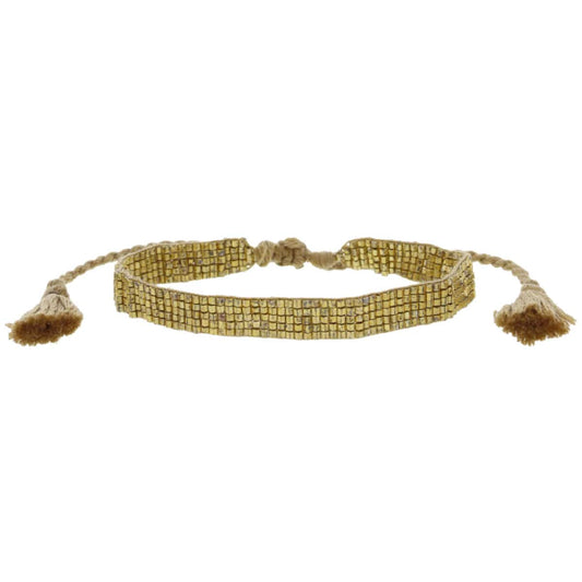 Gold Woven Beaded Bracelet