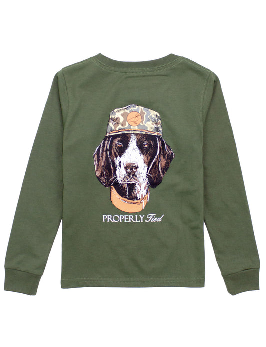 Man's Best Friend Long Sleeve Tee, Olive