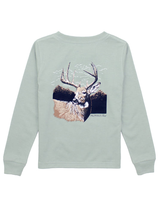 Buck Long Sleeve Tee, Sage
