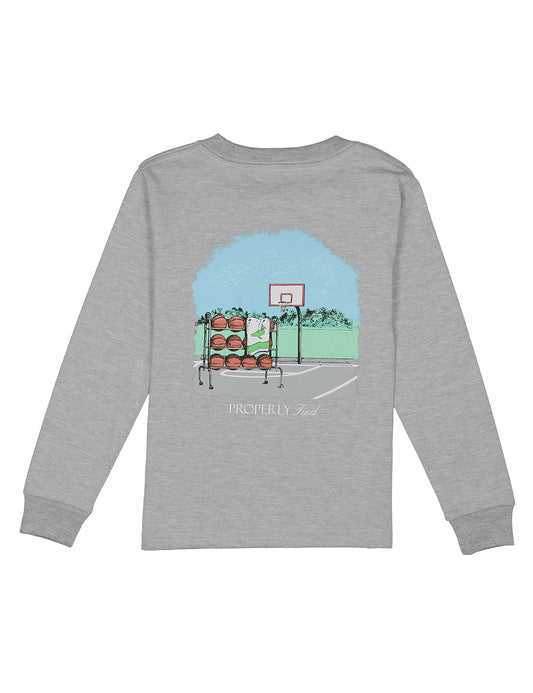 Basketball Long Sleeve Shirt, Light Heather Grey