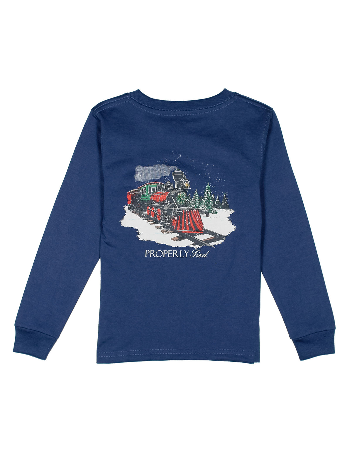 Train Express Long Sleeve Tee, River Blue