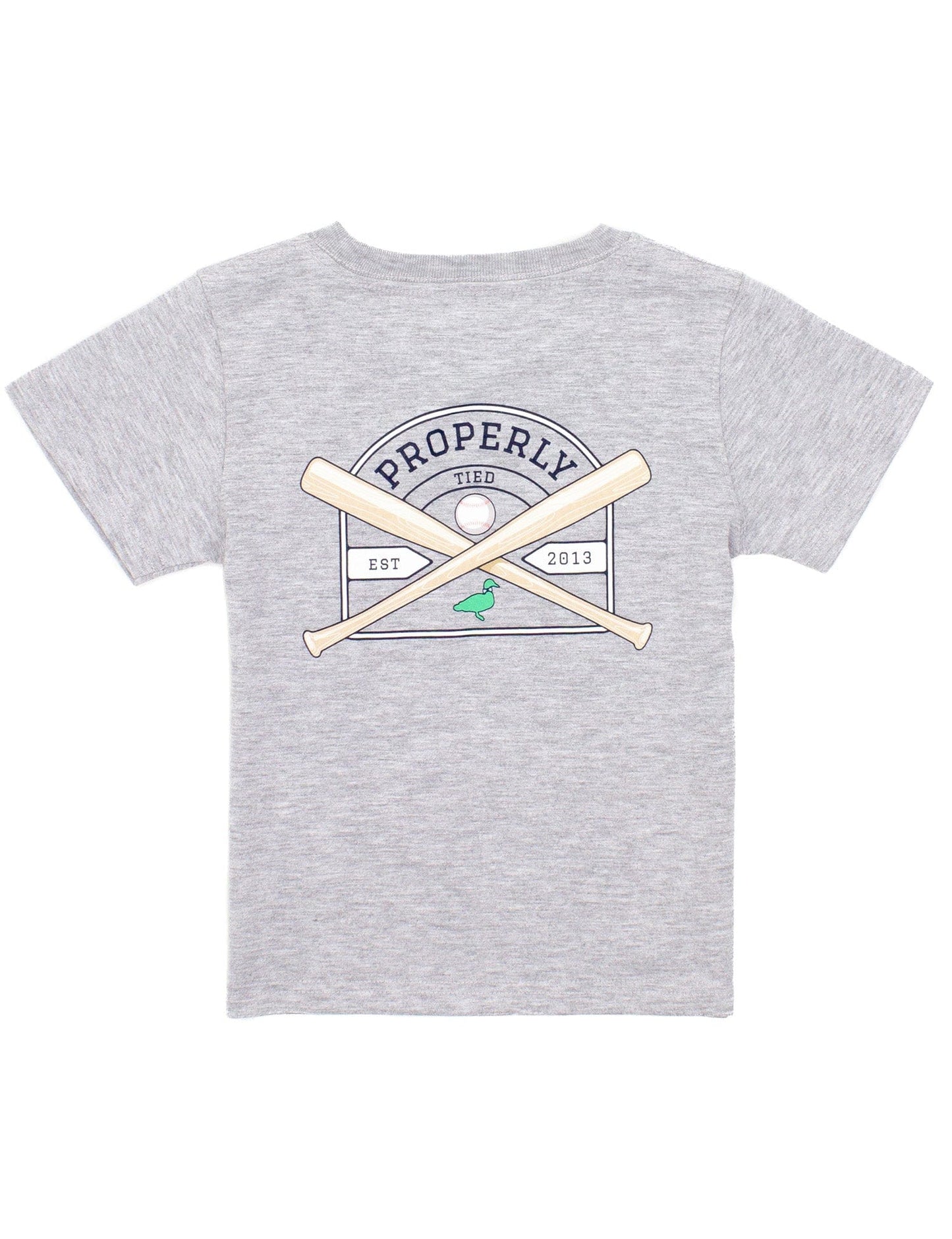 Baseball Shield Shirt, Light Heather Grey