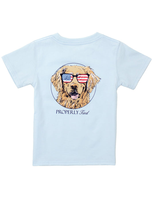 Patriot Dog Short Sleeve Tee, Periwinkle