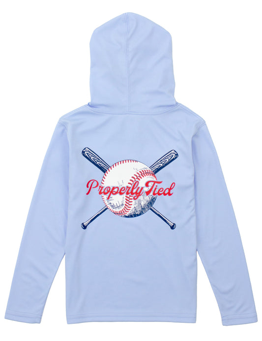 Shade Performance Hoodie, Play Ball Light Blue
