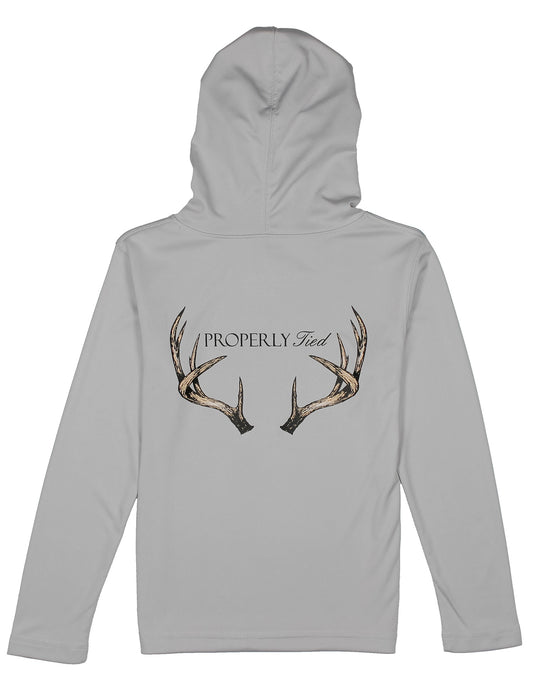 Vintage Antler Ice Grey Shade Performance Hoodie