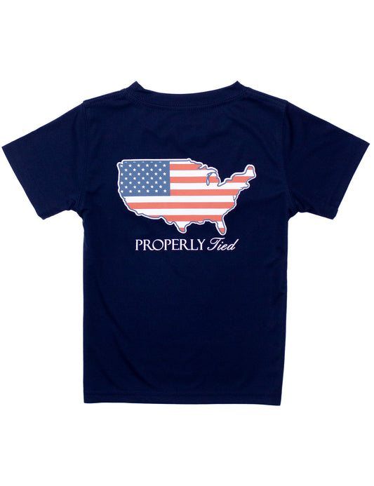 Performance Tee Old Glory, River Blue