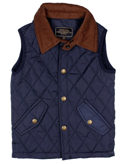 Boys Beaumont Vest, Navy