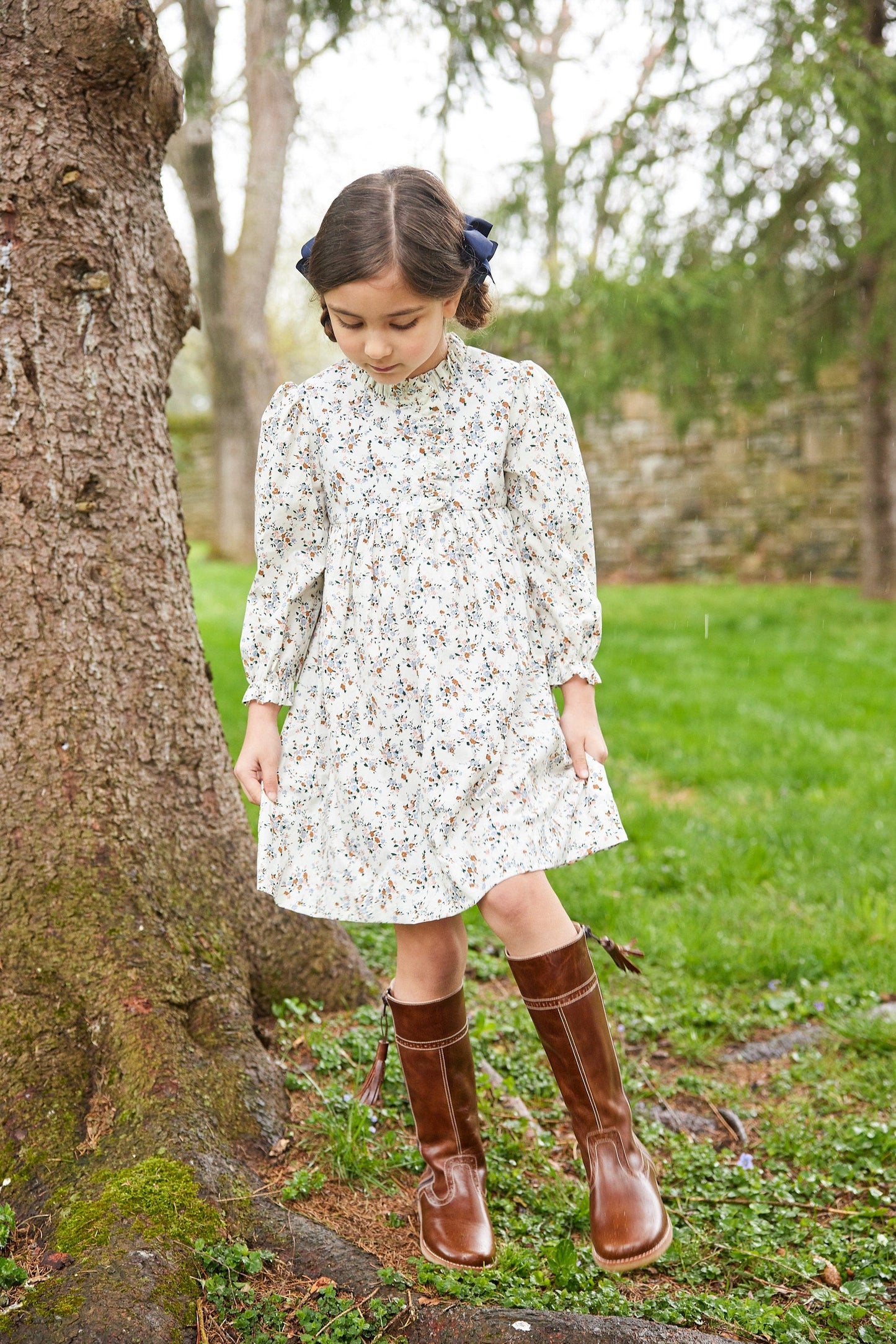 Long Sleeve Birdie Dress, Brownfield Floral