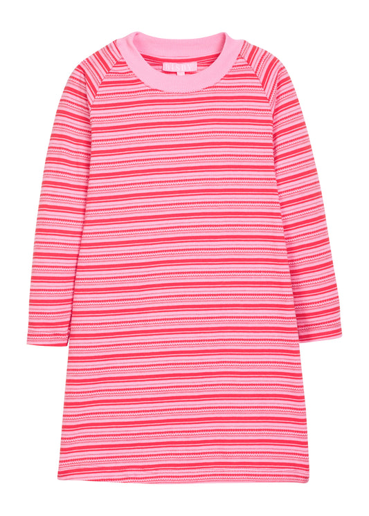 Long Sleeved T-Shirt Dress, Cambridge Stripe