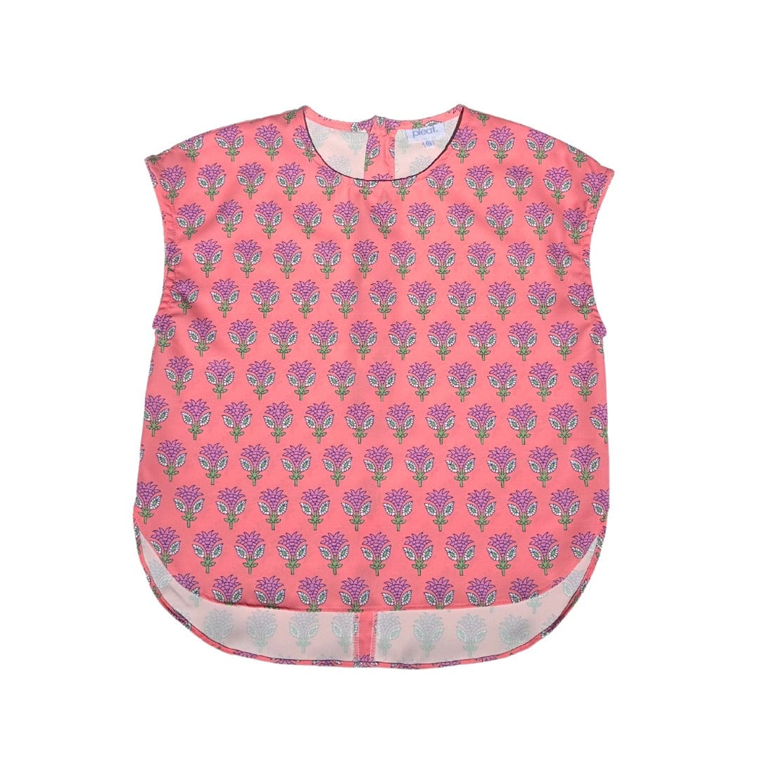 Mae Top, Coral Block Print