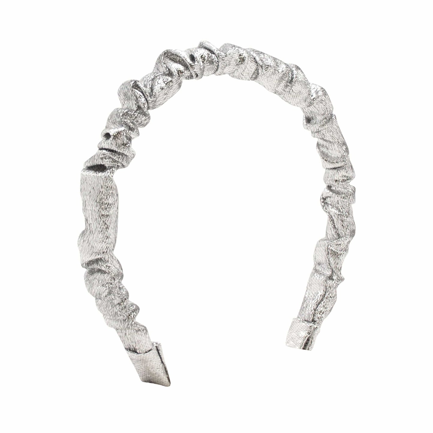 Metallic Ruffle Headband - Silver