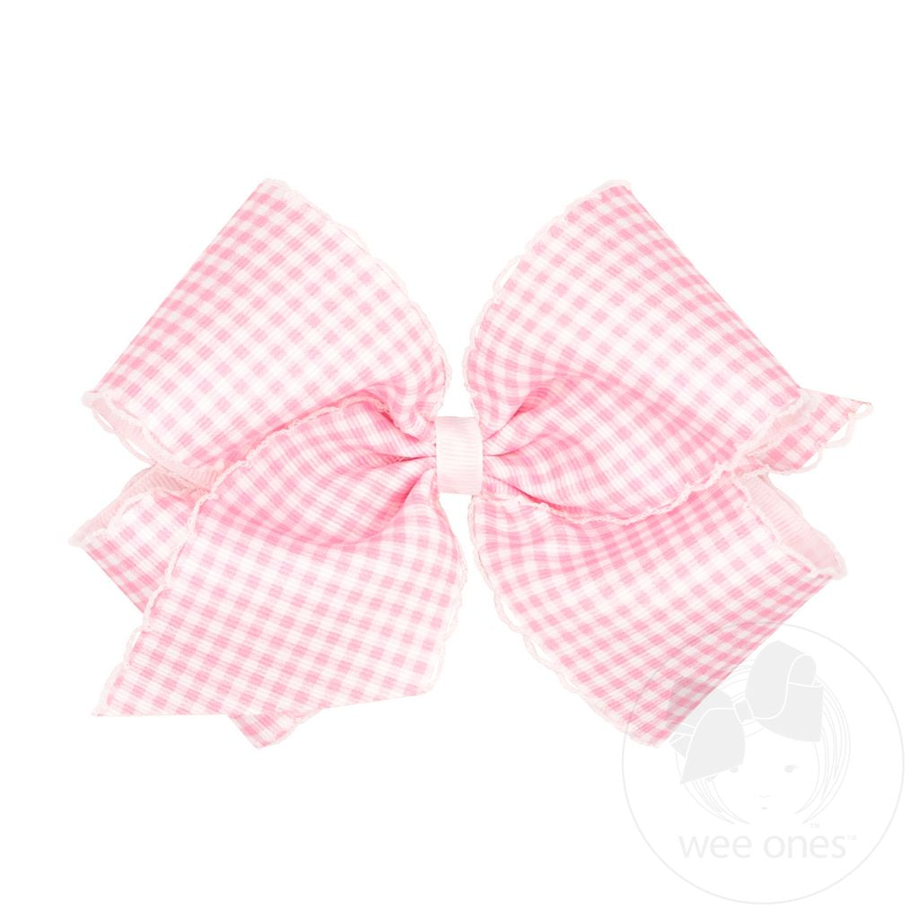 Medium Gingham Grosgrain Bows - Other Color Options Available