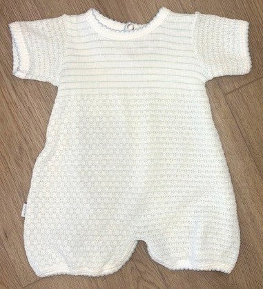 Mint Green and White Bubble with Blue Picot Trim