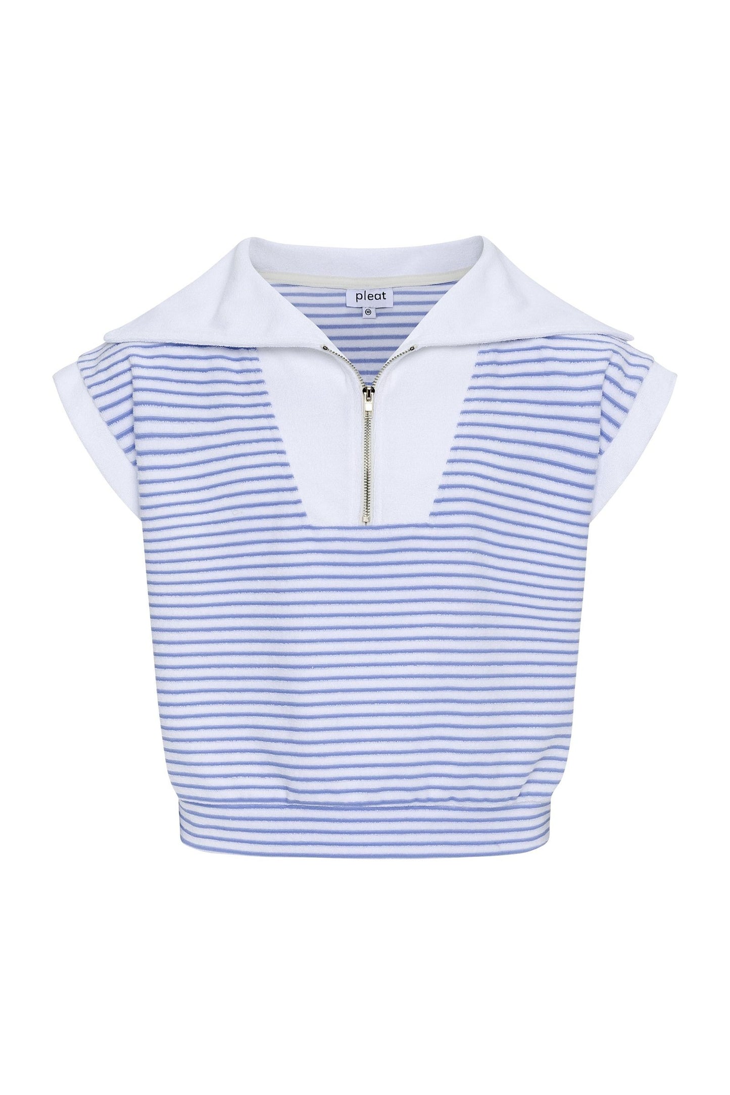 Callie Top, Blue/White French Terry